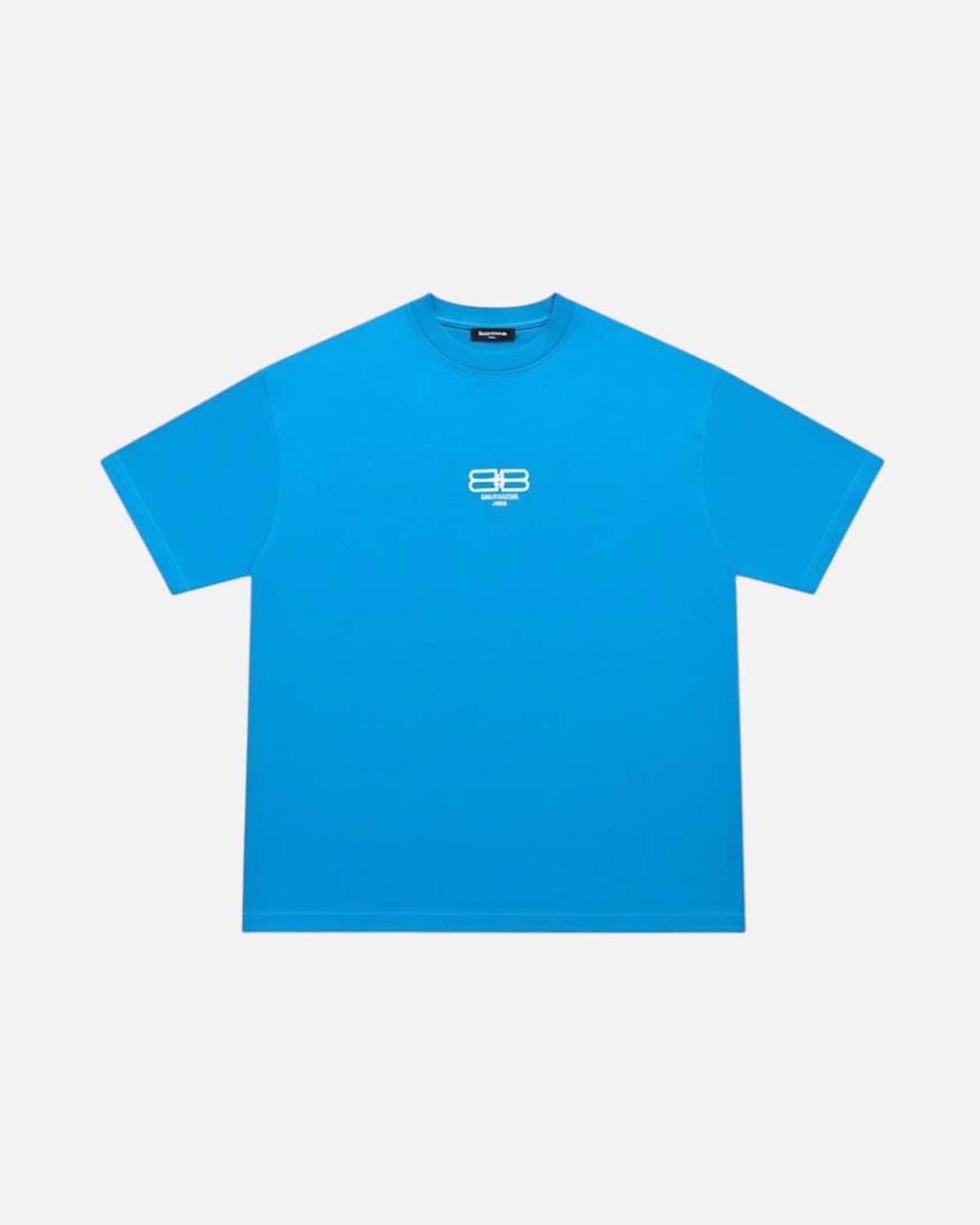Balenciaga BB Paris Logo Embroidered Blue Tee - photo 1