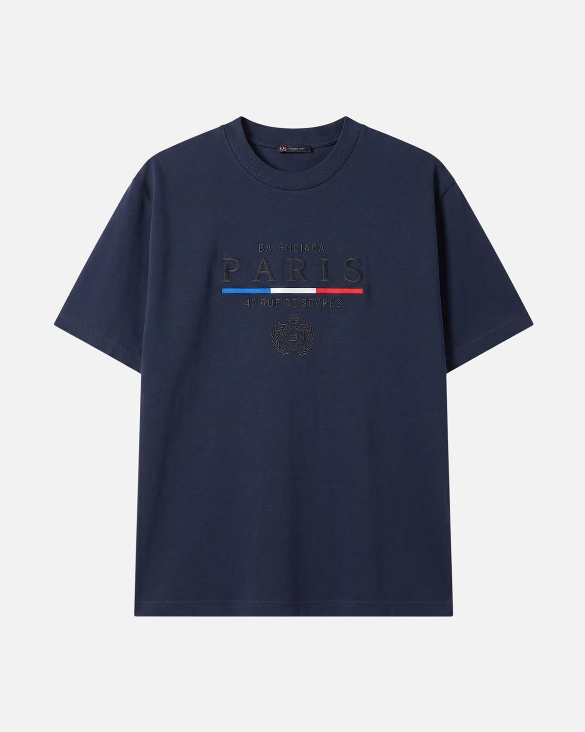 Balenciaga Paris Flag Navy Blue Tee - photo 1