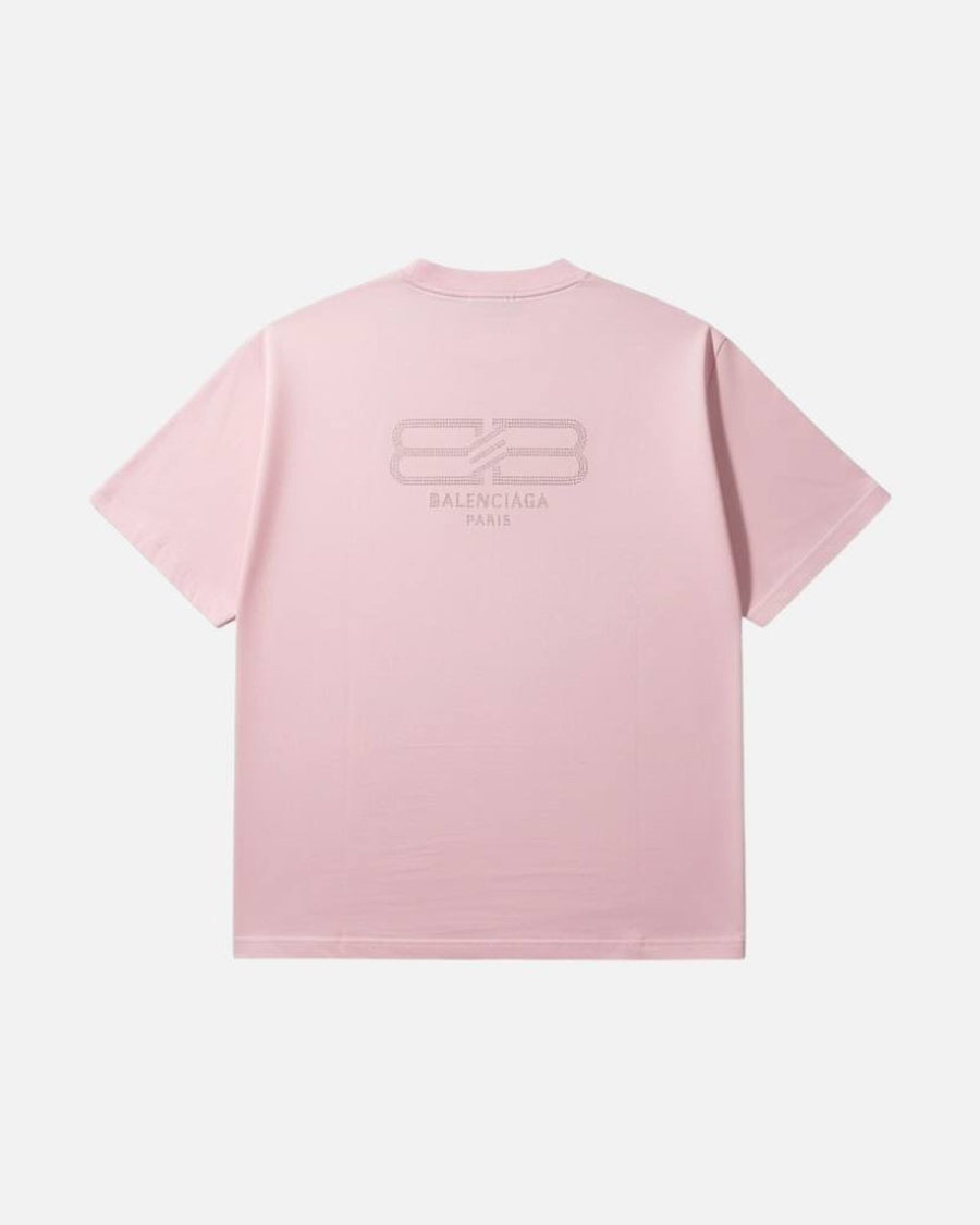 Balenciaga BB Rhinestone Pink Tee - photo 1