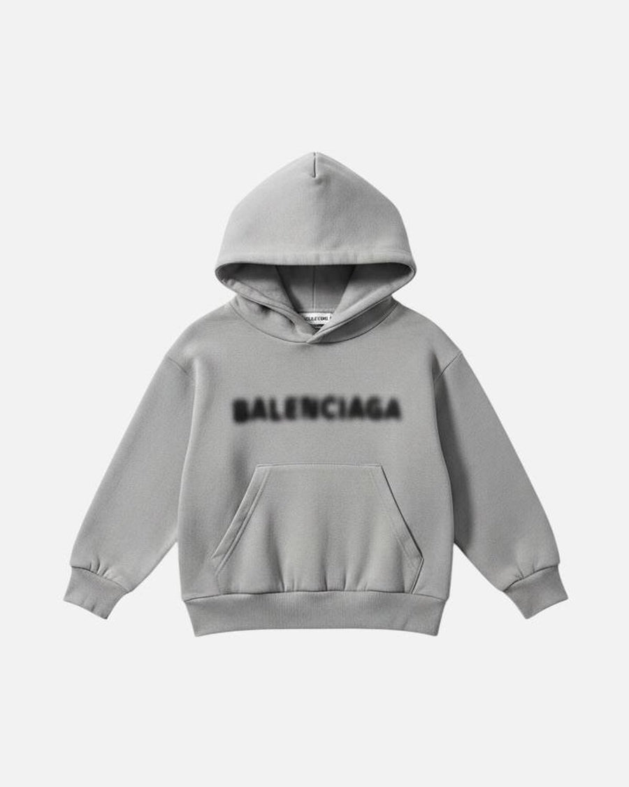 Balenciaga Blurry Logo Taupe Hoodie (Kids) - photo 1