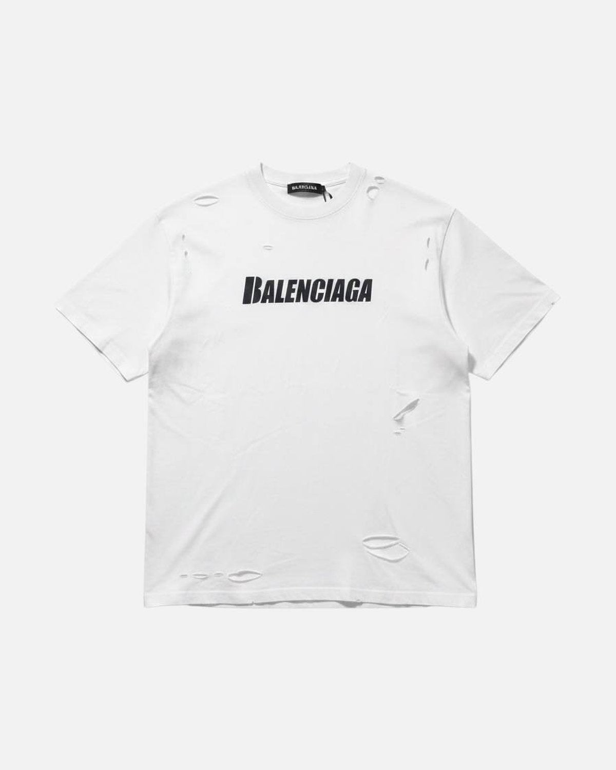 Balenciaga Caps Destroyed White Tee - photo 1