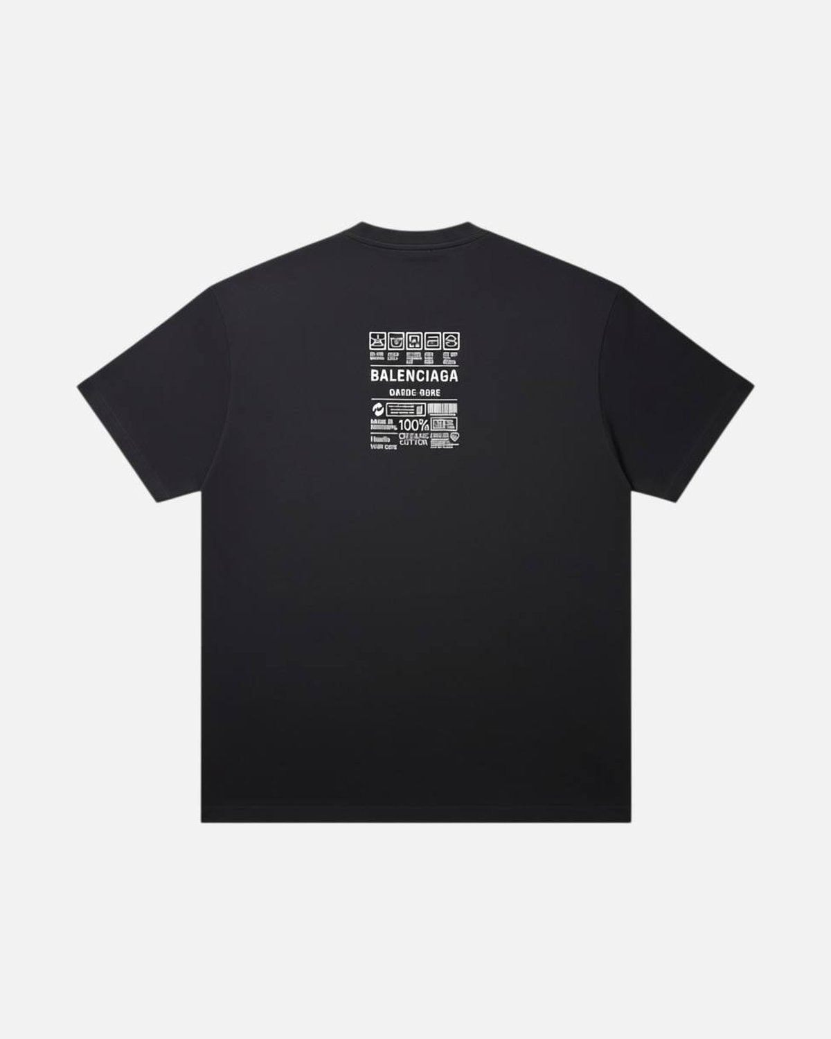 Balenciaga Carelabel Back Black Tee - photo 1