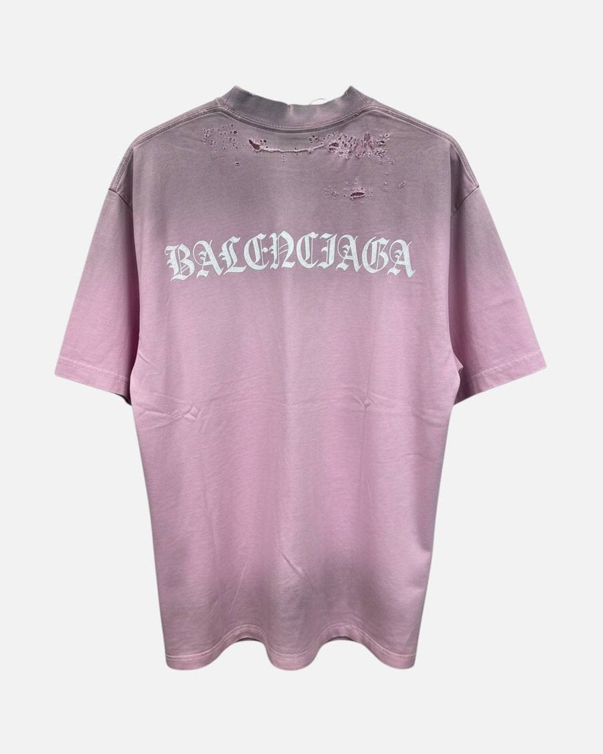 Balenciaga Gothic Pink Distressed Tee - photo 2