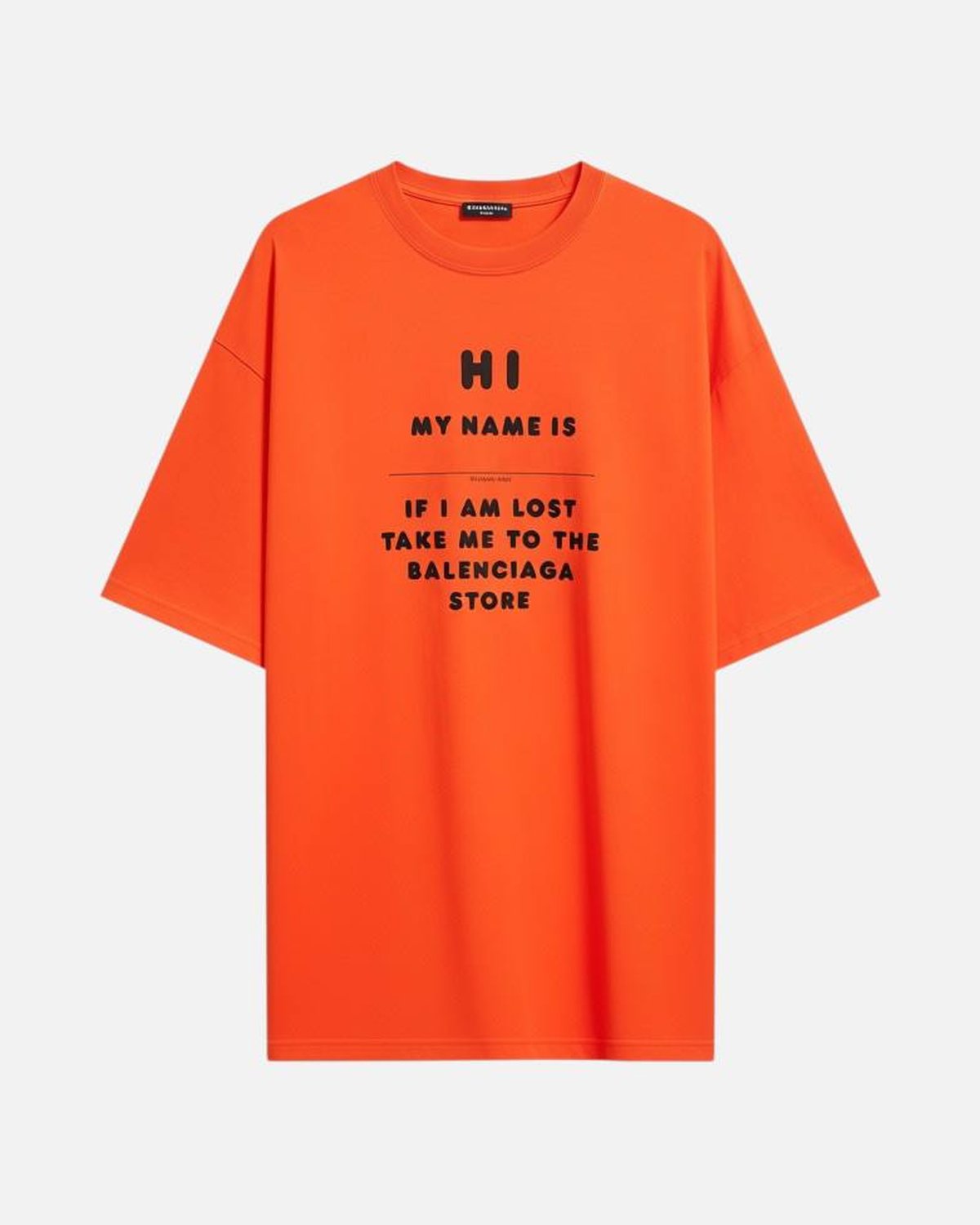Balenciaga Hi My Name Orange Tee - photo 1