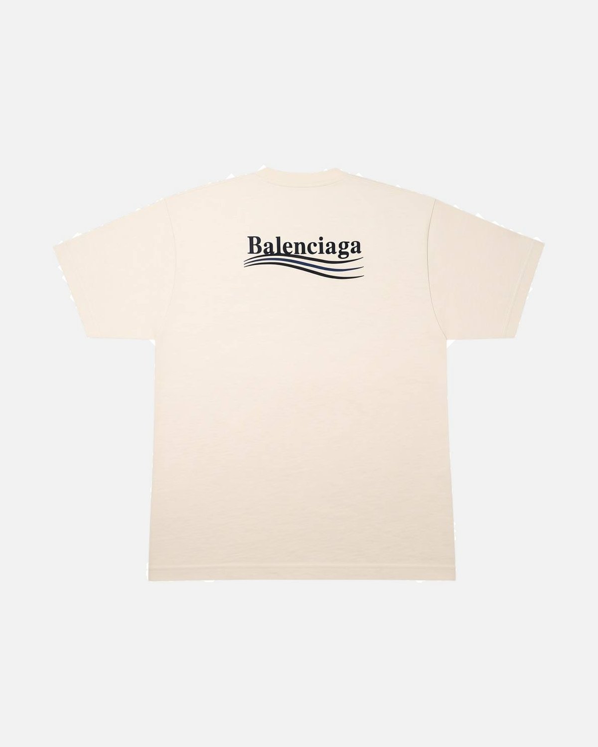 Balenciaga Political Campaign Logo Embroidered Beige Tee - photo 1