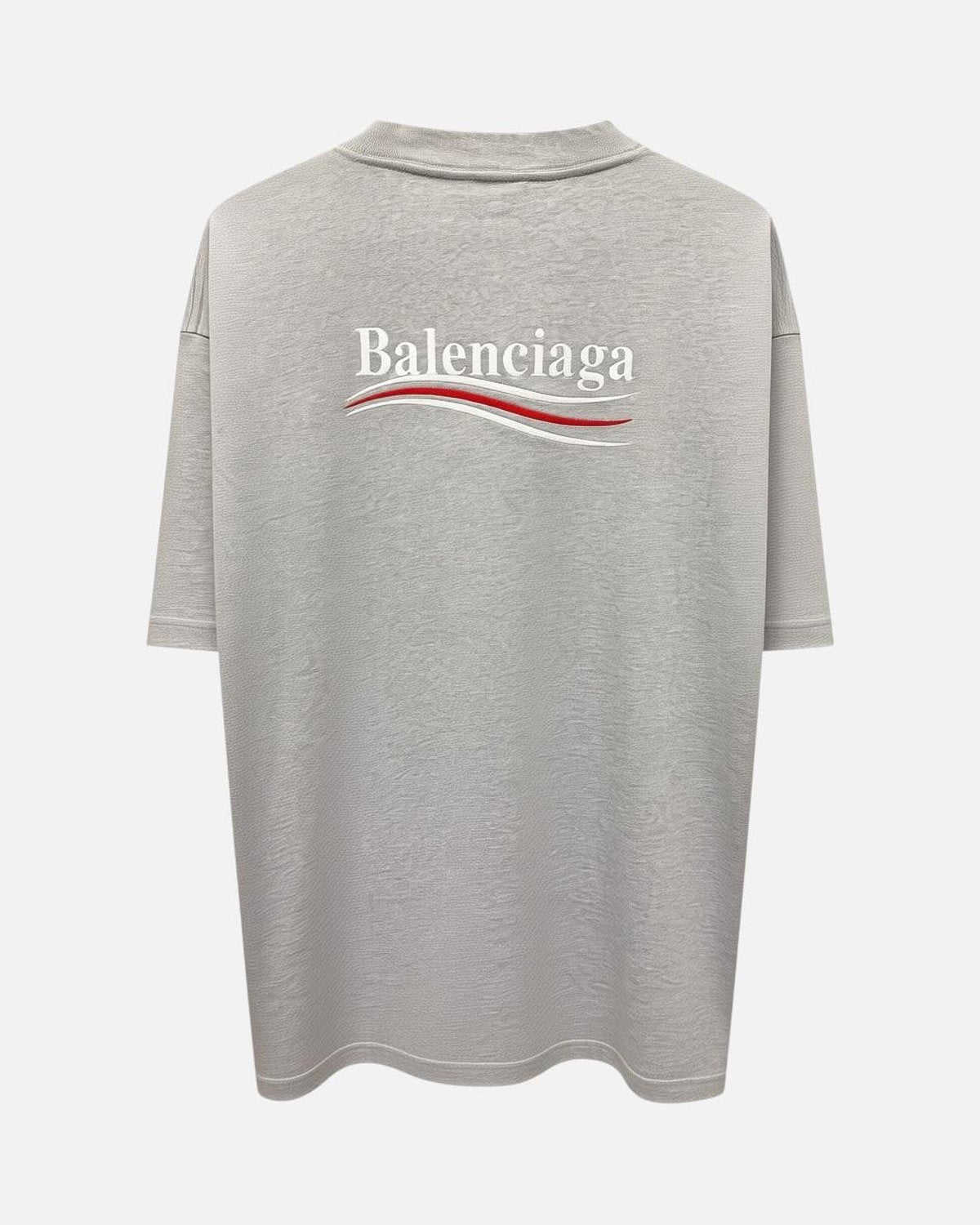 Balenciaga Political Campaign Logo Embroidered Grey Tee - photo 2