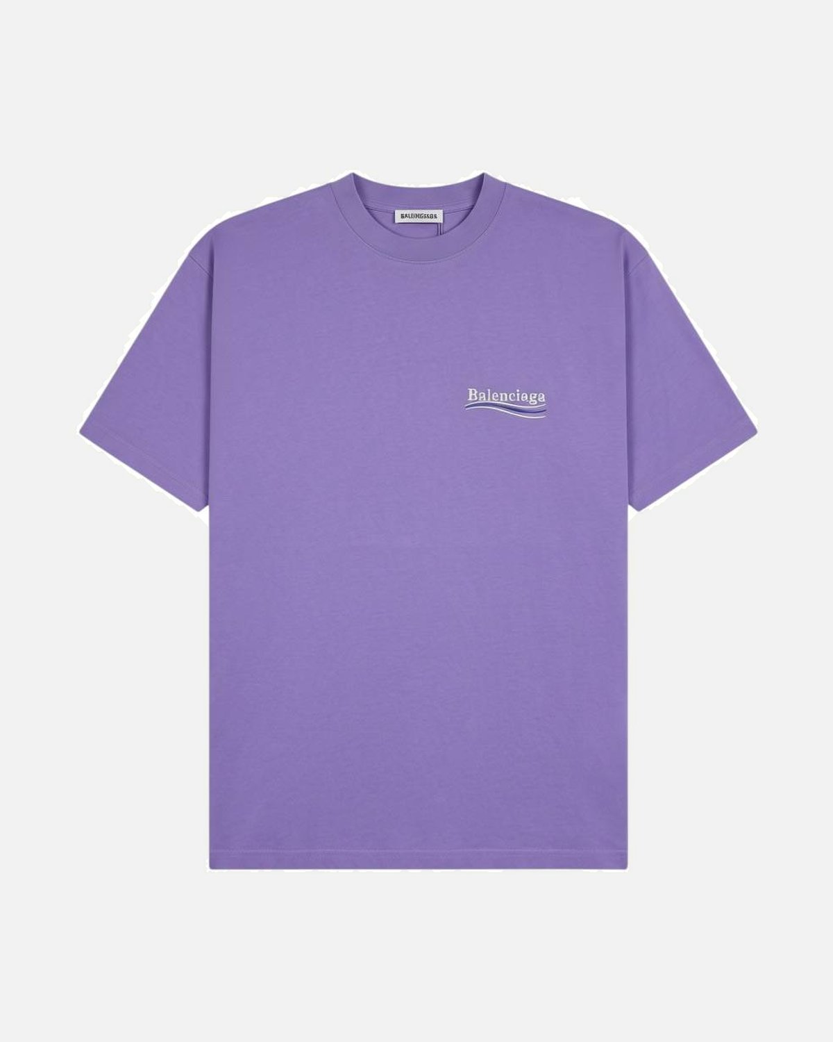 Balenciaga Political Campaign Logo Embroidered Purple Tee - photo 1