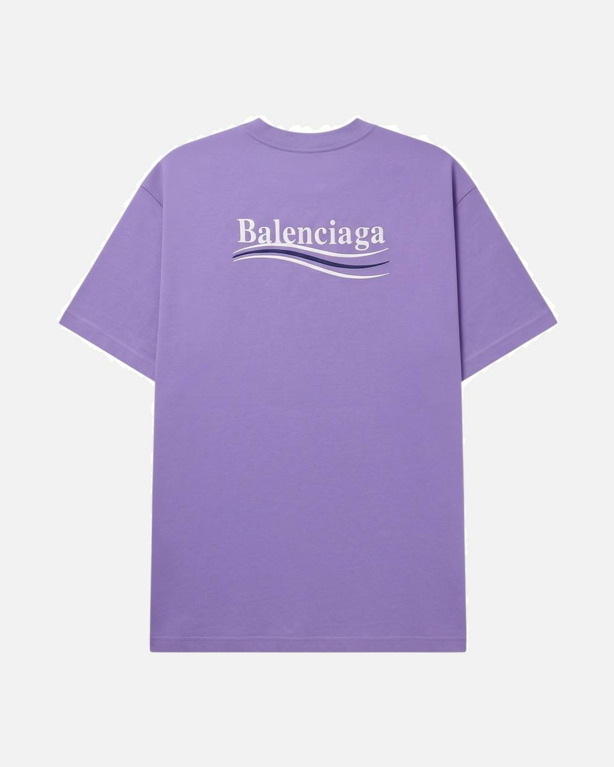 Balenciaga Political Campaign Logo Embroidered Purple Tee - photo 2