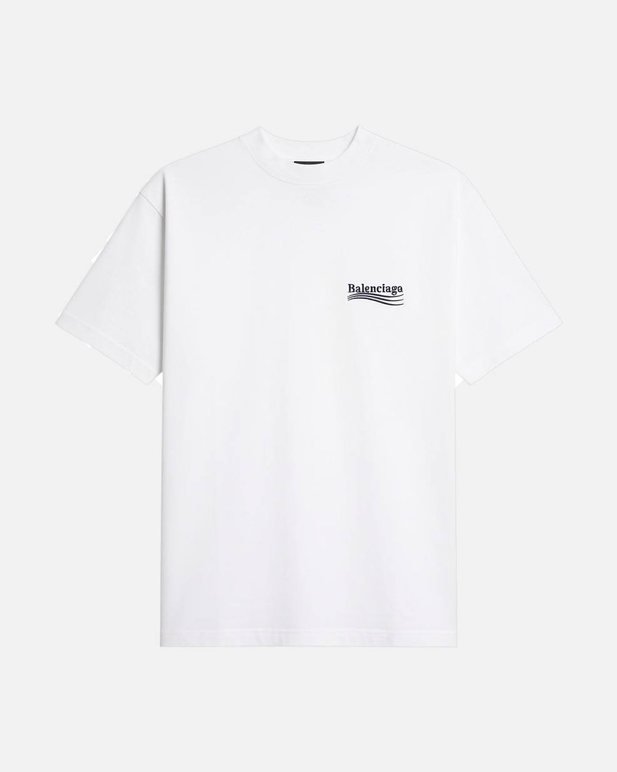 Balenciaga Political Campaign Logo Embroidered White Tee - photo 2