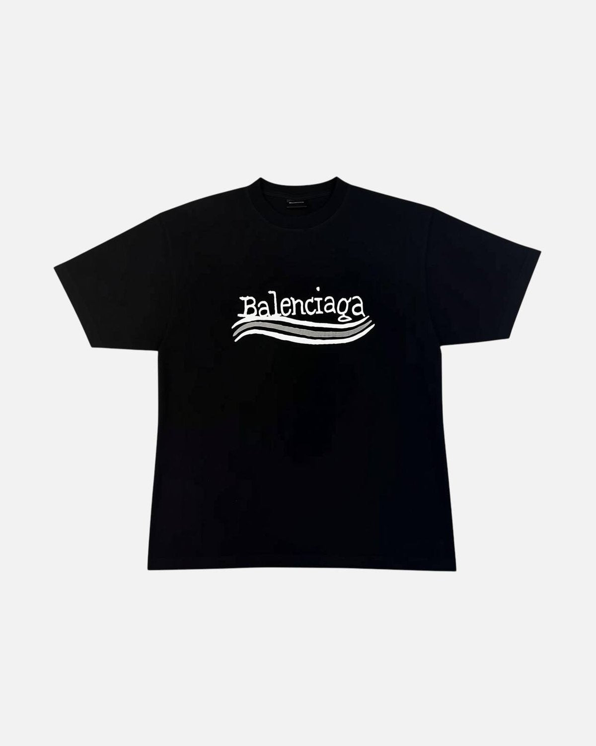 Balenciaga Political Campaign Logo Handdraw Black Tee - photo 1