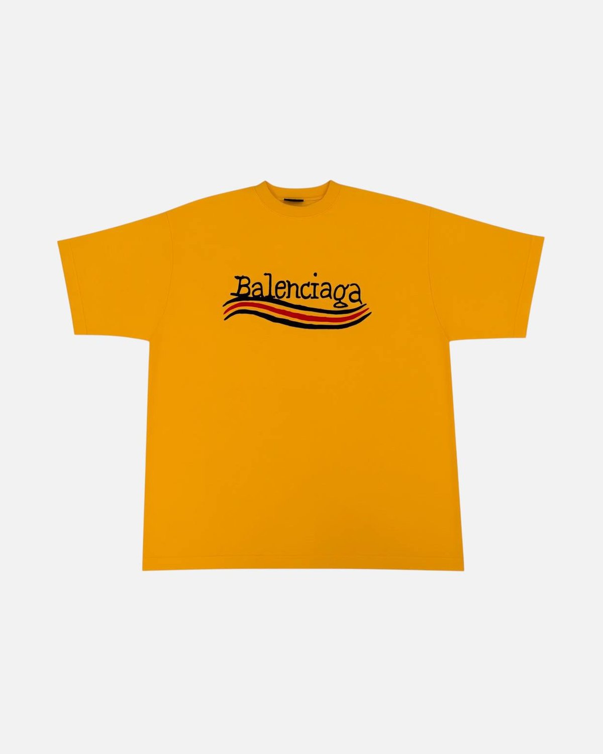 Balenciaga Political Campaign Logo Handdraw Yellow Tee - photo 1