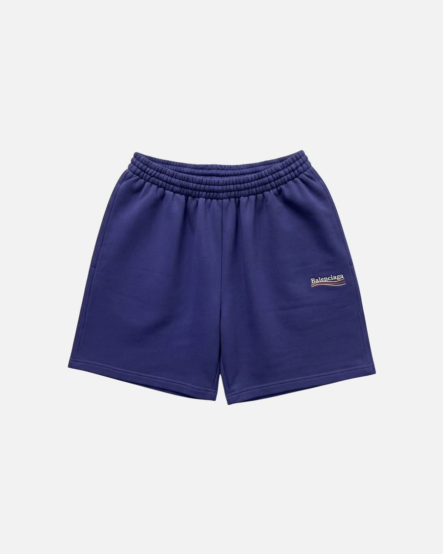 Balenciaga Political Campaign Logo Printed Blue Shorts - photo 1