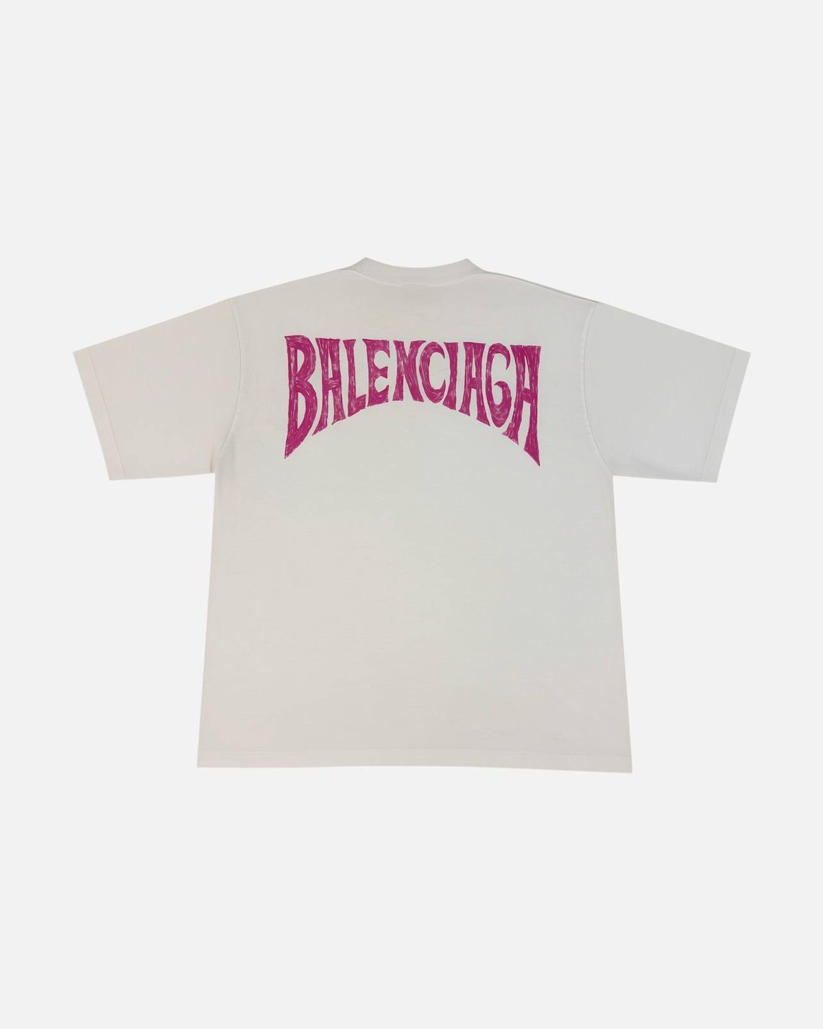 Balenciaga Rear Pink Printed White Tee - photo 2