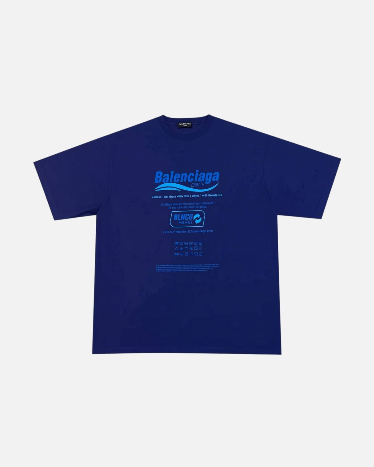 Balenciaga Recycle Blue Tee - photo 2
